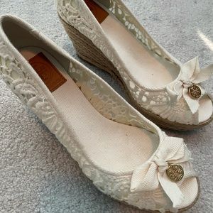 Tory Burch New w Box White Lace Espadrilles size 8